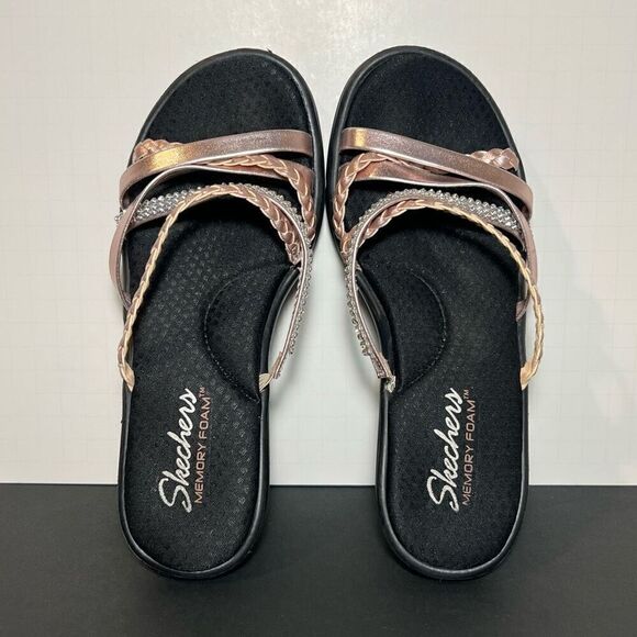 Womens SKECHERS Rumblers Wild Child Rhinestone Wedge Sandals / Size 8 - Picture 5 of 8